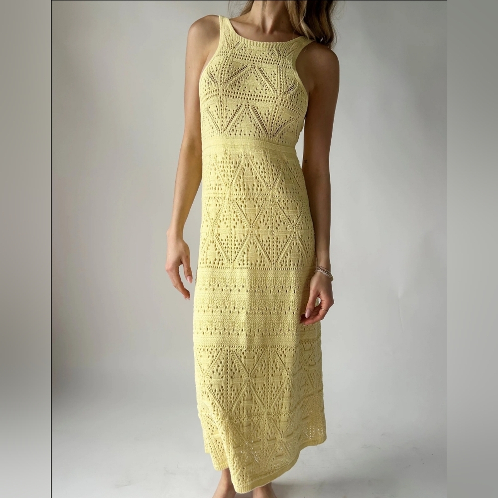 Zara Yellow Crochet Dress